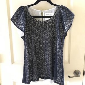 Cut + Sew for Golden Tote Black Lace Top - NWT